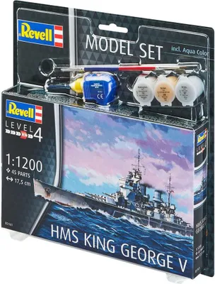 Produktbild von Revell 05161 HMS King George V KIT Modell Schiff Bausatz 1:1200 in
