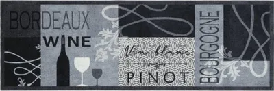 Produktbild von vidaXL Küchenteppich Waschbar Wein Grau 60x180 cm Samt