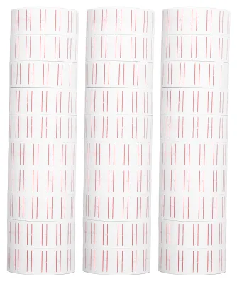 Produktbild von 30 Rollen 15000 Stück Etiketten Preisaufkleber einreihiges Etikettenpapier für MX5500 Pistolenetikettierer 21 x 12 mm