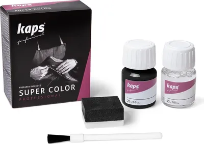 Produktbild von Kaps super colour Leder- & Kunstlederfarbe inkl. Reiniger - (118) Schwarz - 25ml