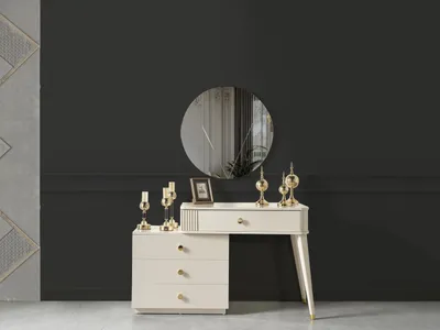 Produktbild von Konsolen Tisch Schlafzimmer Sideboard Konsole Schminktische Holz Beige