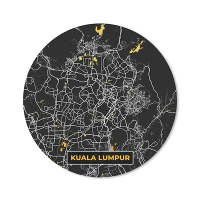 Produktbild von MuchoWow® Mauspad Mousepad Kuala Lumpur - Stadtplan - Gold - Karte 20x20 cm - Mousepads - Maus Mat - Pad - Mausunterlage - Schreibtischmatte
