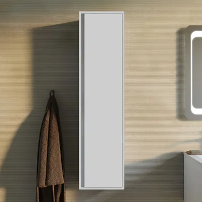 Produktbild von Hochschrank für Wandmontage in mattweißer Ausführung H: 140 cm | Monaco