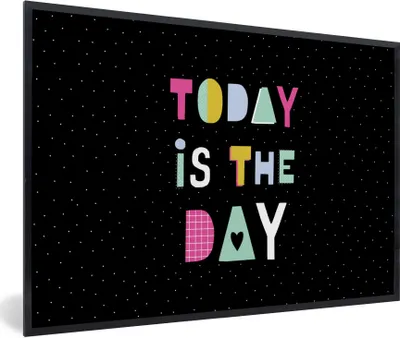 Produktbild von MuchoWow® Gerahmtes Poster Sommer - Zitat - Schwarz 90x60 cm - Poster mit Schwarzem Bilderrahmen Wandposter Rahmen Foto Bilder - Fotorahmen - Foto-Plakat