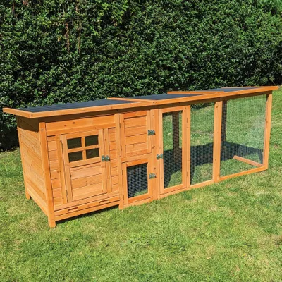 Produktbild von Hühnerhaus Paula mit extra Auslauf und PVC Welldach