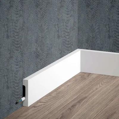 Produktbild von PROVISTON | Sockelleiste Polystyrol | 16 x 70 x 2000 mm | Weiß | Kunststoff
