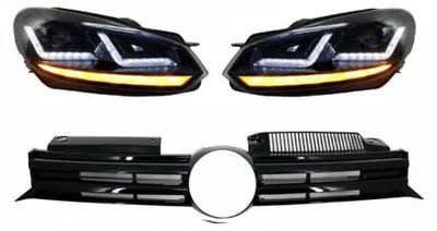 Produktbild von Kühlergrill für VW Golf VI 08-12 Scheinwerfer LED Dynamic Sequential R20 Look.