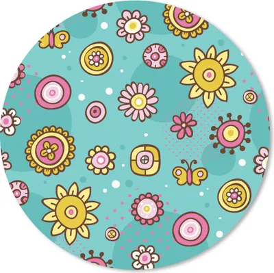 Produktbild von MuchoWow® Mauspad Mousepad Blumen - Schmetterlinge - Muster 50x50 cm - Mousepads - Maus Mat - Pad - Mausunterlage - Vinyl