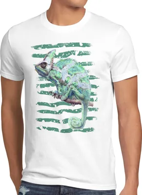 Produktbild von style3 Chamäleon Herren T-Shirt reptil echse farbwechsel