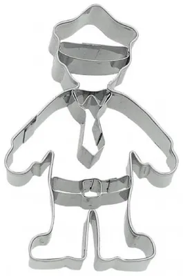 Immagine prodotto di Birkmann - Stampino per biscotti a forma di poliziotto, con motivo interno in rilievo, stampino, forma per biscotti, biscotto, acciaio inossidabile, 8 cm, 199217