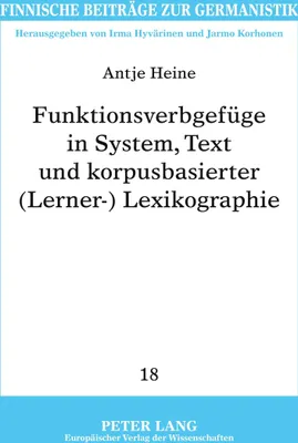 Produktbild von Funktionsverbgefüge in System, Text und korpusbasierter (Lerner-)Lexikographie