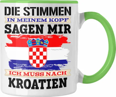 Produktbild von Trendation - Kroatien Tasse Geschenk für Kroaten Urlaub Land (Grün)