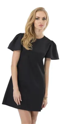 Produktbild von Damen Minikleid Trapez-Kleid Tunika Top; Schwarz/S/36