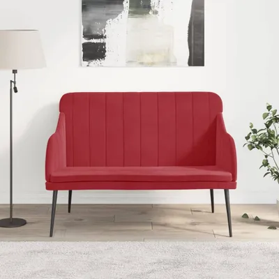 Productafbeelding van De Living Store zitbank, wijnrood, 110x76x80 cm, fluweel