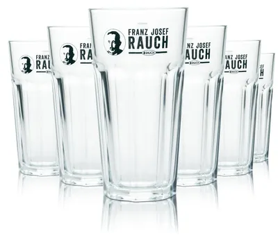 Produktbild von 6x Rauch Glas 0,4l Saft Longdrink Tumbler Becher Gläser Gastro Eiche Franz Josef