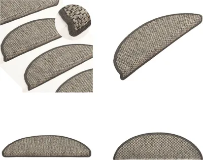 Obrázek produktu pro vidaXL Samolepicí rohože na schody sisalový vzhled 15 ks 56x17x3 cm - Rohožka na schody - Koberec na schody - Koberce na schody