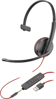 Zdjęcie produktu dla Poly HP Poly Blackwire 3215 Jedna słuchawka USB-A – przewodowa – biuro/call center – 87 g – słuchawki – czarne