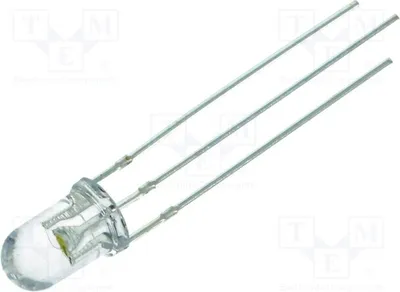 Imagen del producto de 1 x LED bicolor de 5 mm, rojo/blanco cálido, 3000÷4200 mcd. Diodo LED OSRMPA5B31A