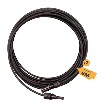 Produktbild von enjoy solar® HISkon Solarkabel Verlängerung MC4 auf MC4, 6 mm², 8 m, PV-Kabel, 0% MwSt.