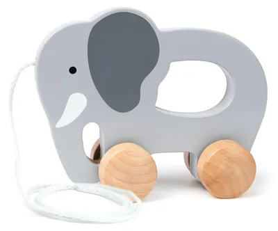 Produktbild von Hape Nachzieh-Elefant - Holz Nachziehspielzeug für Babys und Kleinkinder, Schiebe- und Ziehspielzeug, Motorikspielzeug, Lauflernspielzeug, für Kleinkinder ab 12 Monaten
