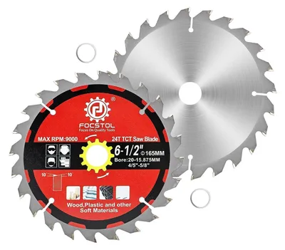 Produktbild von Kreissägeblatt Holz 165mm x 20/15,875mm 24 Zähne 2 Stück