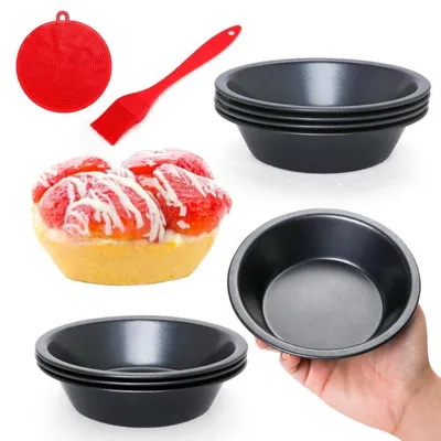 Immagine prodotto di 8 stampi mini quiche, diametro 12 cm, con rivestimento antiaderente, Acciaio al carbonio