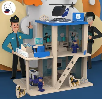 Produktbild von 360Home Polizeistation Rollenspiel Spielzeug aus Holz