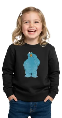 Produktbild von Spreadshirt Sesamstraße Krümelmonster Naschen Kinder Premium Pullover, 158/164 (12 Jahre), Schwarz