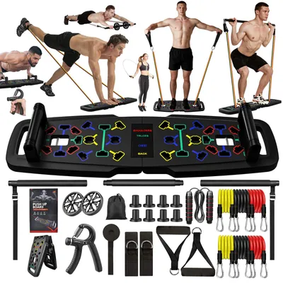 Obrázek produktu pro Multifunkční tréninková deska Push Up Board – 22 různých cviků – maximální nosnost 500 kg – rozměry 40x14,5x26 cm – materiál: ABS plast – pro posilování