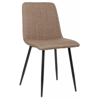 Produktbild von CLP Esszimmerstuhl gepolstert Dijon, mit Ziernähten & Bodenschonern braun Material Stoff