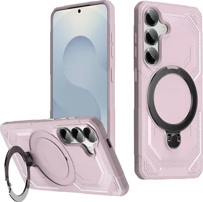 Immagine prodotto di Custodia MagSafe per Samsung Galaxy S25/S24 - Cover posteriore Phonesta IronLock con anello - Rosa