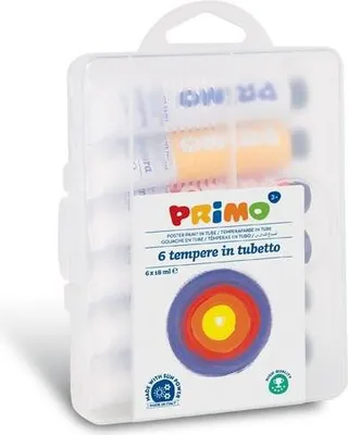 Produktbild von Primo 745T6GAP, Schwarz, Blau, Grün, Rot, Weiß, Gelb, Plakatfarbe, Flüssigkeit, 108 ml, 6 Stück(e)
