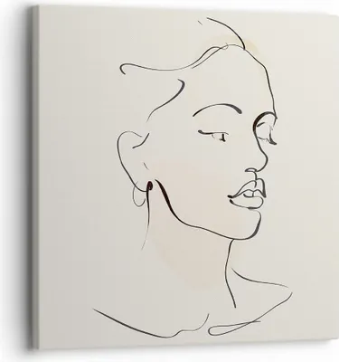 Produktbild von Bild auf Leinwand - Leinwandbild - Einteilig - Frau Zeichnung Linie - 30x30cm - Wand Bild - Wanddeko - Wandbilder - Leinwanddruck - Bilder - Wanddekoration - Leinwand bilder - Wandbild - AC30x30-5046