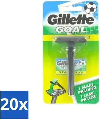 Obrázek produktu pro Sada na holení Gillette Goal - Nerezová ocel - Odolná a ostrá - 1 žiletka - výhodné balení - 20 kusů