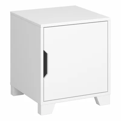 Produktbild von Nachttisch mit 1 Tür aus weißem MDF