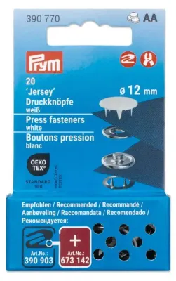 Produktbild von Prym Druckknöpfe Jersey, 12 mm, 20 Stück Weiß