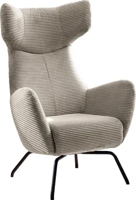 Produktbild von KAWOLA Sessel LOTTE Ohrensessel Cord steingrau