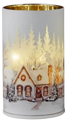 Produktbild von LED-Dekolicht 15cm drehend Winterdorf mit Timer 6h/18h Weihnachten Deko