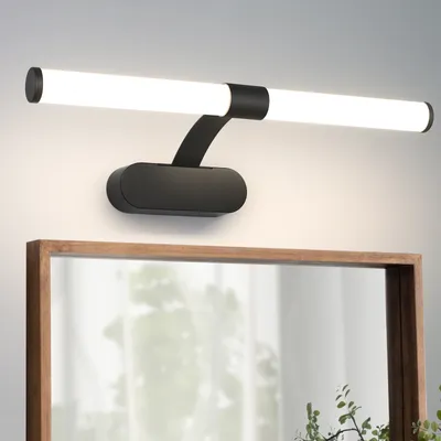 Zdjęcie produktu dla ZMH LED lampa lustrzana 6W 40CM czarna lampa ścienna wodoodporna IP44 lampa ścienna neutralna biała 4000K światło odporne na wilgoć do łazienki piwnic
