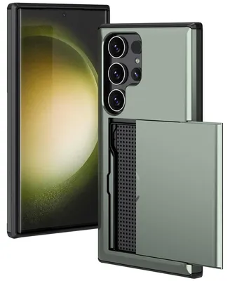 Imagen del producto de Funda Trasera con Ranura para Tarjetas para Samsung Galaxy S24 Ultra - Verde oscuro