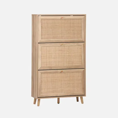 Produktbild von sweeek - Schuhschrank mit Rattan-Geflecht - Natur