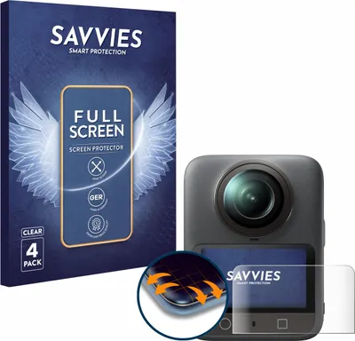 Produktbild von 4x Savvies Fullscreen Schutzfolie für DJI Osmo 360 Displayschutz Folie Fullcover Klar Transparent