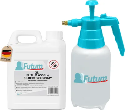 Produktbild von FUTUM 2L + Sprüher Silberfische Spray Mittel gegen Silberfischchen Köder Falle Silberfisch Abwehr