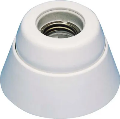 Image de Douille E27 Porcelaine Douille De Surface E27 En Porcelaine Blanche - F-line