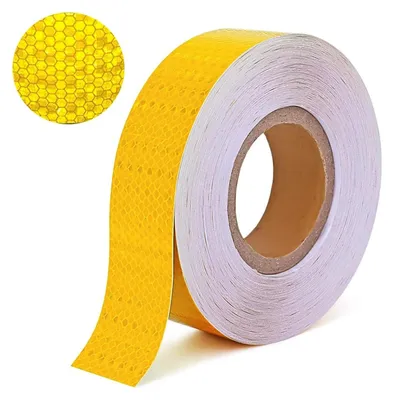 Zdjęcie produktu dla Taśma odblaskowa, 10 m x 2 cm, wodoodporna, żółta