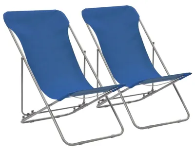 Immagine prodotto di Set di 2 sedie pieghevoli da spiaggia con schienale regolabile