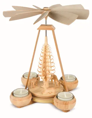 Produktbild von 1-stöckige Pyramide Rehe geschnitzt (24cm) von Müller Kleinkunst