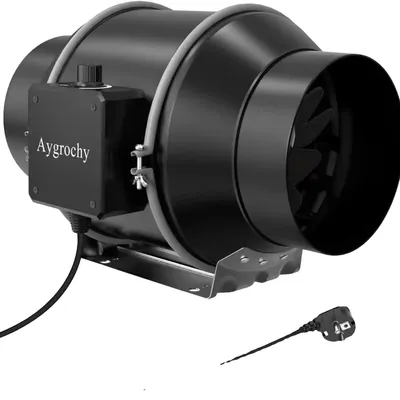 Productafbeelding van Inline-ventilator, 683 m³/h luchtstroom, variabele snelheidsregeling, zwart, diameter 150 mm