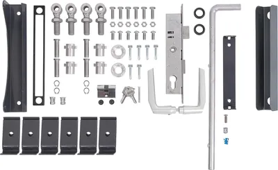 Produktbild von Alberts Zubehör-Set Flexo für Doppeltor bis 1200 mm Höhe, Stahl roh, verzinkt anthrazit kunststoffbeschichtet RAL 7016