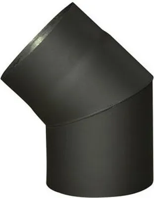 Immagine prodotto di gomito di fumo 150mm/45st.t.1,5mm NERO